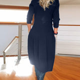 Claudia™ Elegante Midi-Jurk met Lange Mouwen