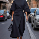 Paulien™ Elegante Midi-Jurk met Ceintuur