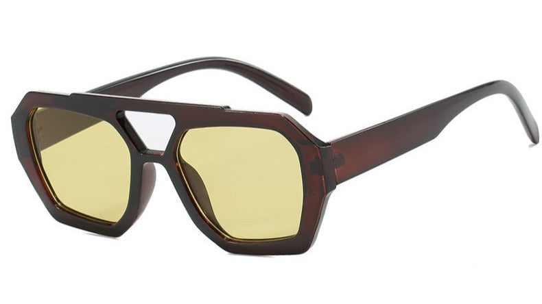 Oversized Zonnebril met Statement Frame en UV Bescherming