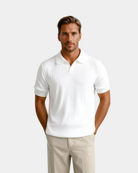 Heren Polo Wit Korte Mouw Minimalistisch Elegant
