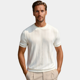 Geribbeld T-shirt met Ronde Hals en Comfort Pasvorm