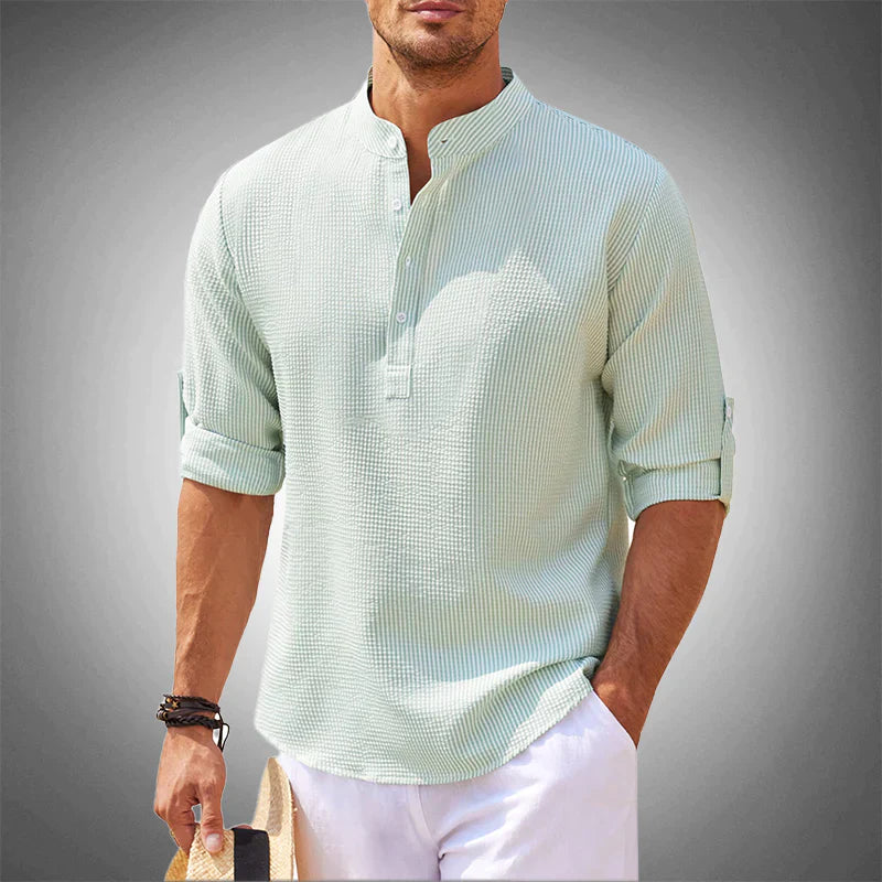 Geert™ Casual Henley Shirt met 3/4 Mouwen