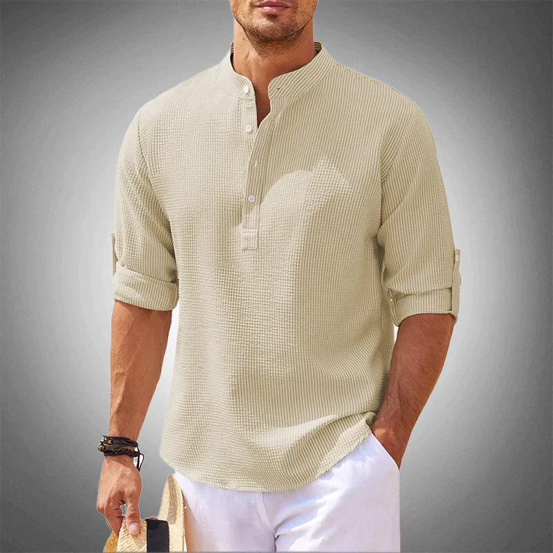 Geert™ Casual Henley Shirt met 3/4 Mouwen