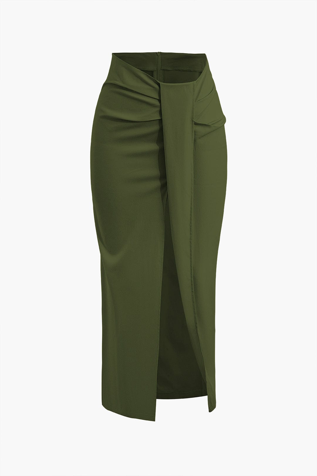 Fridoline | Elegante Midirok met Wickeloptiek, Drapering en Hoge Split