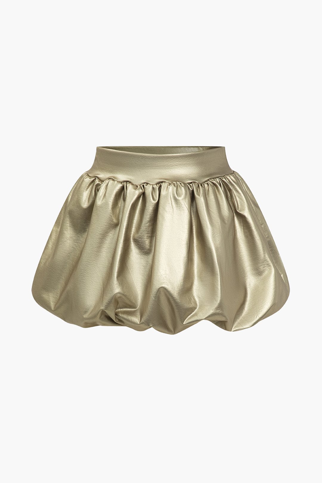 Cordula | Extravagantere Ballon-Minirok van Kunstleer met Elastische Tailleband