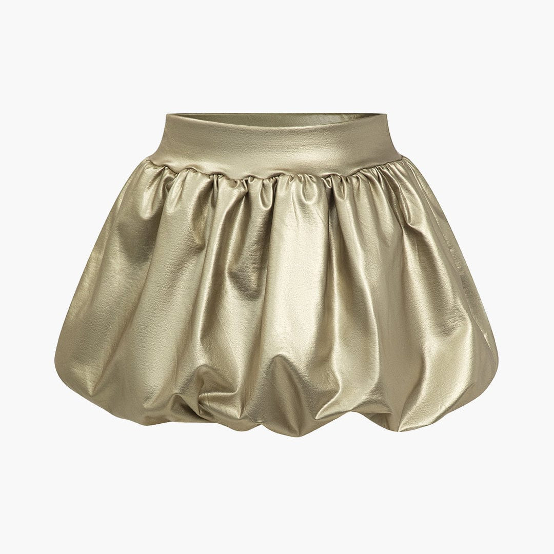 Cordula | Extravagantere Ballon-Minirok van Kunstleer met Elastische Tailleband