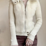 Aileen™  Getailleerd Vest met Bontkraag