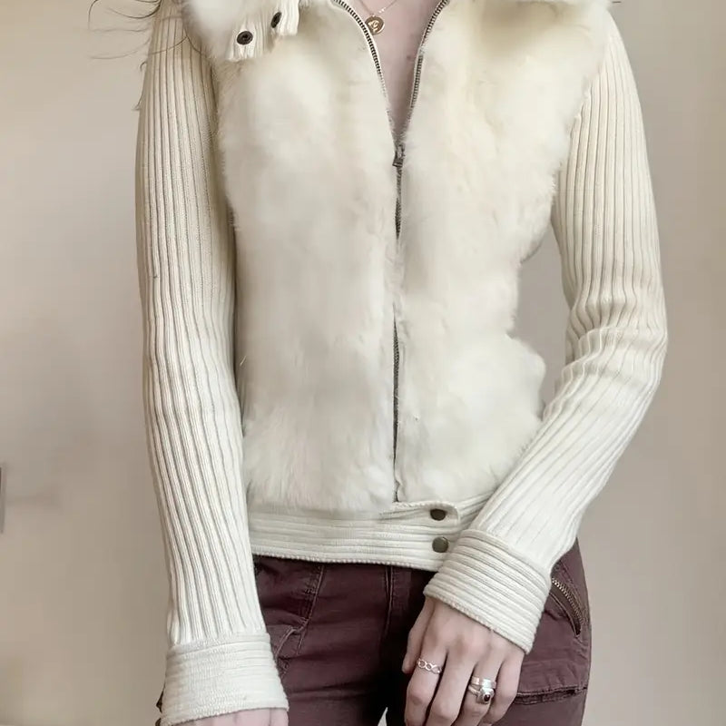 Aileen™  Getailleerd Vest met Bontkraag