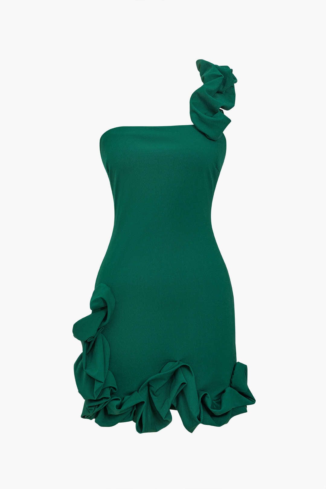 Valeria | One-Shoulder Bodycon Rüschenkleid – Elegante Raffinesse met een speelse touch
