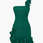 Valeria | One-Shoulder Bodycon Rüschenkleid – Elegante Raffinesse met een speelse touch