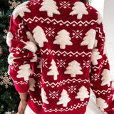 Dames Kerstboom Brei Trui | Zachte Textuur en Feestelijk Winterpatroon