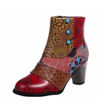 Marieke™  Bohemian Patchwork Enkellaarsjes