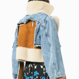 Denim™ Sherpa Jas | Kort Model | Unieke Combinatie van Materialen
