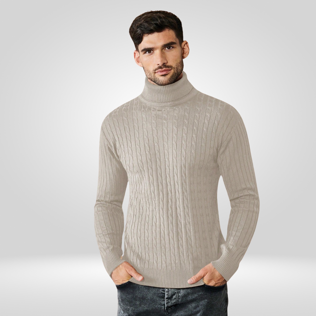 Heren Ribgebreide Coltrui – Klassieke Pullover met Tijdloze Elegant