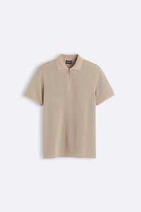 Moderne gebreide polo met rits