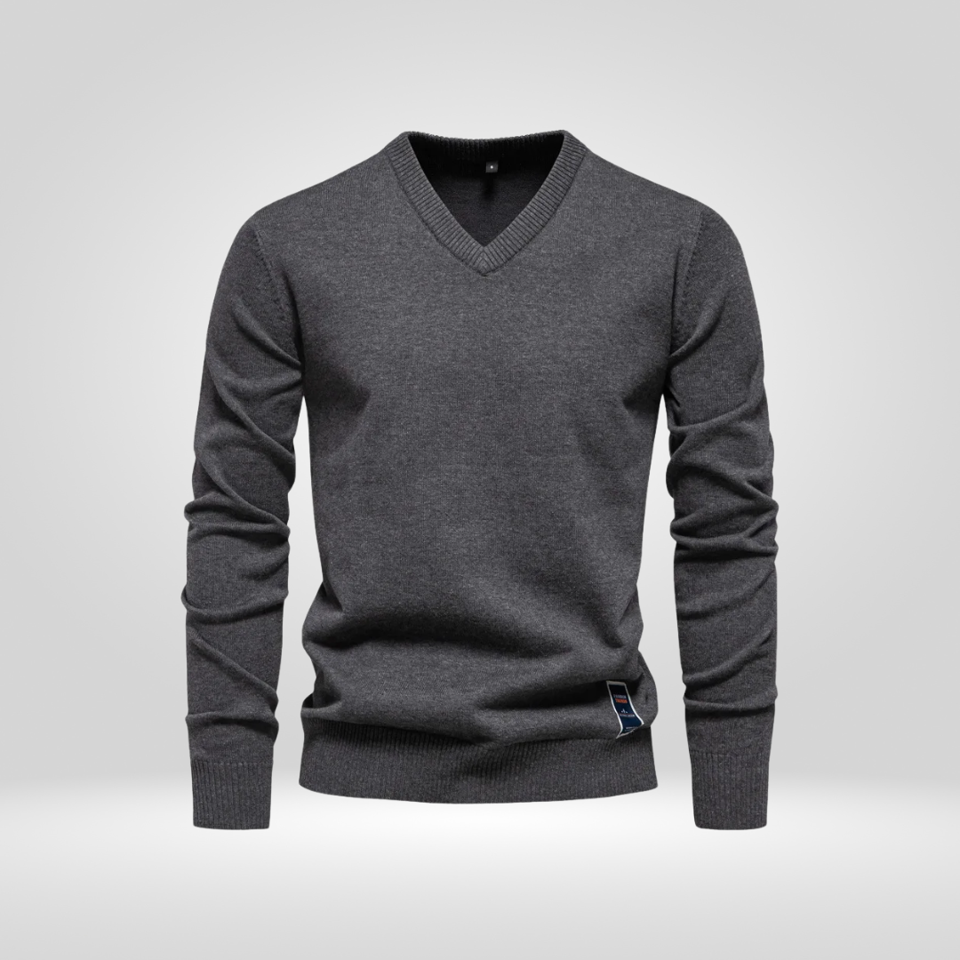 V-Hals Trui – Zachte Gebreide Pullover met Tijdloze Stijl