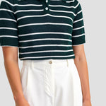 Gestreept Polo-Shirt in Donkergroen