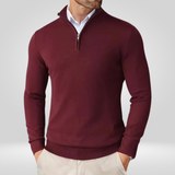 Heren Quarter Zip Trui – Slim Fit Sport Pullover met Mock Neck