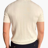 Ian | Business casual heren Slim Fit gebreid poloshirt met ribbelpatroon