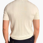 Ian | Business casual heren Slim Fit gebreid poloshirt met ribbelpatroon