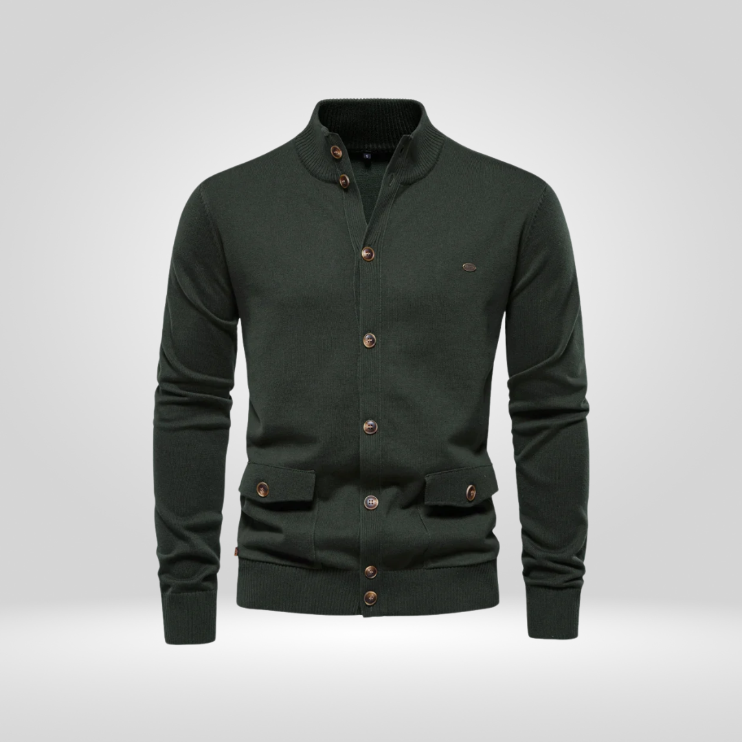 Heren Gebreid Katoenen Vest – Casual Comfort met Mock-Hals