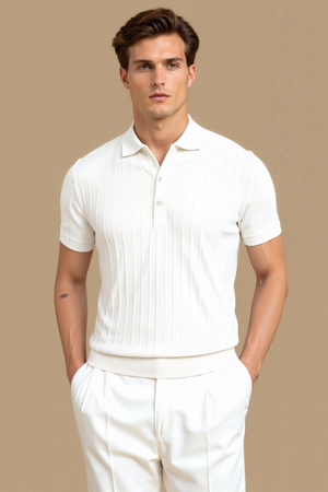 Elegante heren polo in het wit – Minimalistisch en tijdloos
