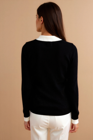 Langarmige Poloshirt met Contrasterende Kraag