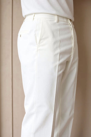Heren Chino Broek in Wit – Elegantie en moderne stijl