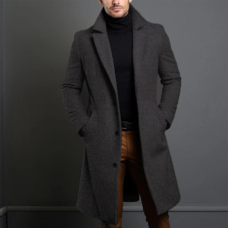 Lange Manteljas - Heren - Luxe Merinowol - Winter Stijlvol en Warm
