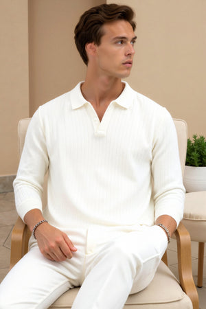 Minimalistisch Gebreid Poloshirt | Elegantie & Comfort in Perfectie