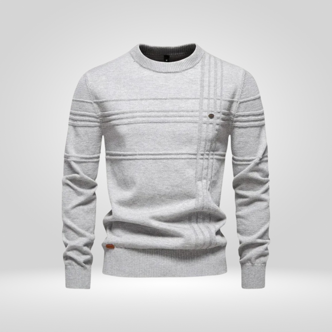 Heren Gebreide Pullover – Slim Fit Trui van Ademend Katoenmix