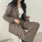 Athena | Effen Blazer- en Rechte Pantalon Set voor Dames