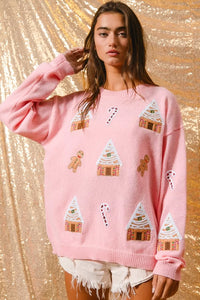 Jocelyn | Vrouwen Winter Kerst Crew Neck Sweater