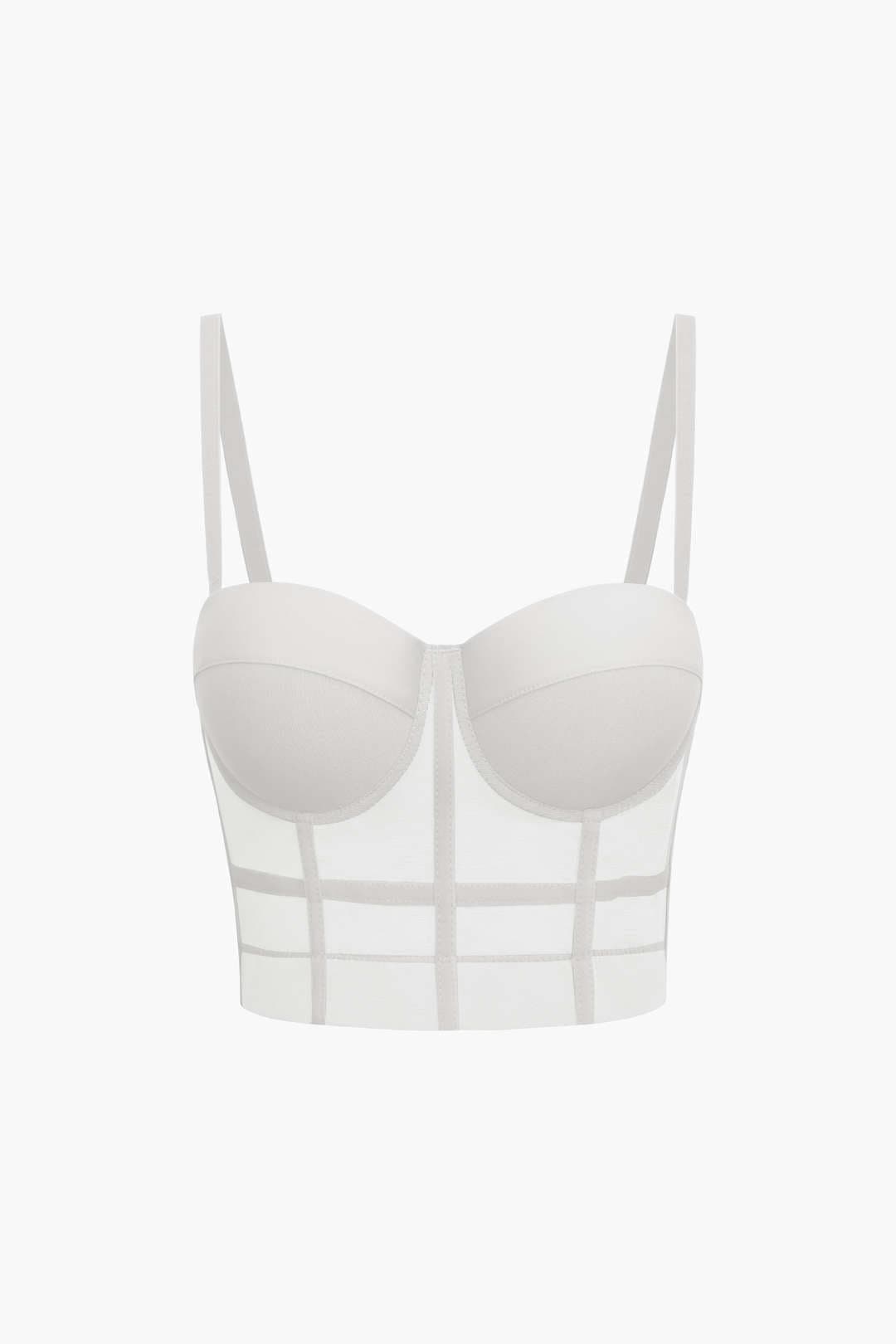 Ida | Figuuraccentuerende Bustier-top met Beugelcups en Transparante Mesh-Structuur