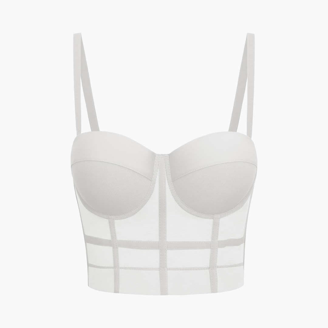 Ida | Figuuraccentuerende Bustier-top met Beugelcups en Transparante Mesh-Structuur