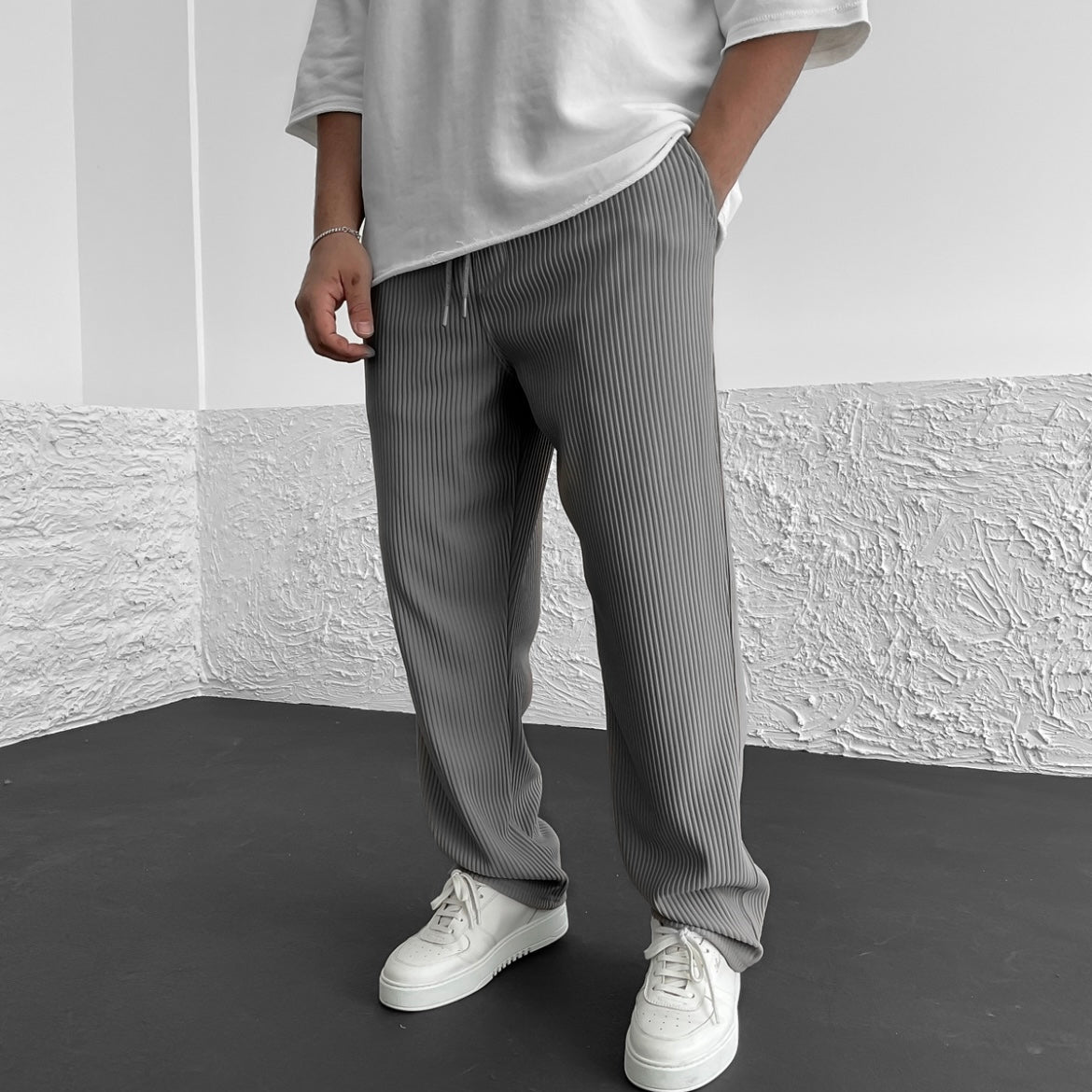 Ribbed Relaxed Fit Trousers