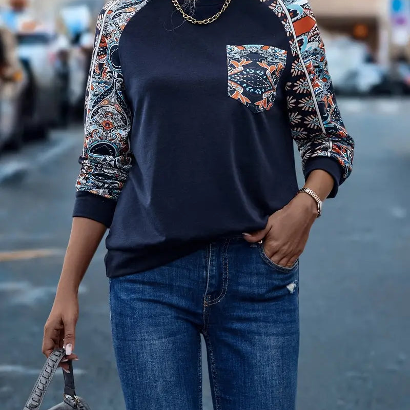 Claire™ Dames Longsleeve Met Bloemenmouwen