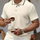 Premium Polo met Structuur en Contrast Details