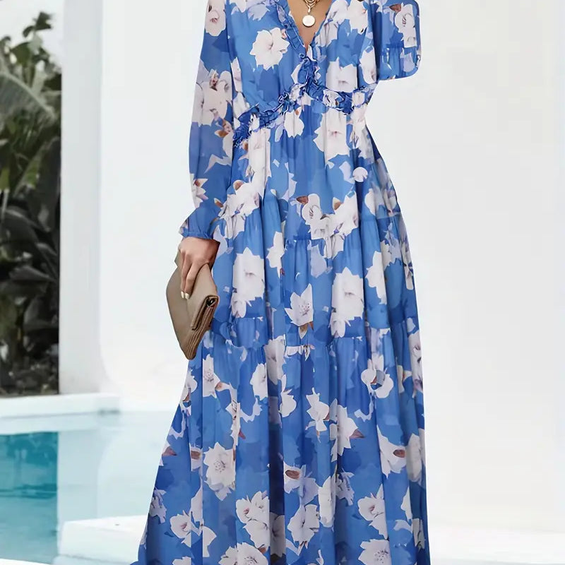 Renée-Sophie™ Romantische Bloemen Maxi Jurk