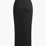 Fridoline | Elegante Midirok met Wickeloptiek, Drapering en Hoge Split