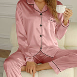 Amber-Louise™ Luxe Satijnen Dames Pyjama Set
