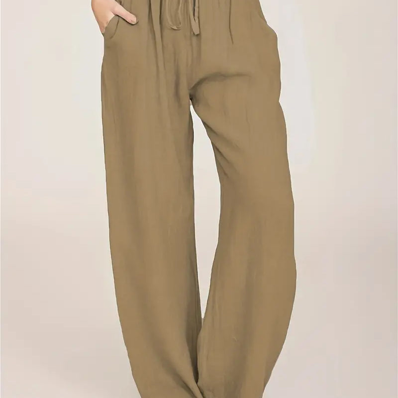 Nicole™ Dames Losse Linnen Broek