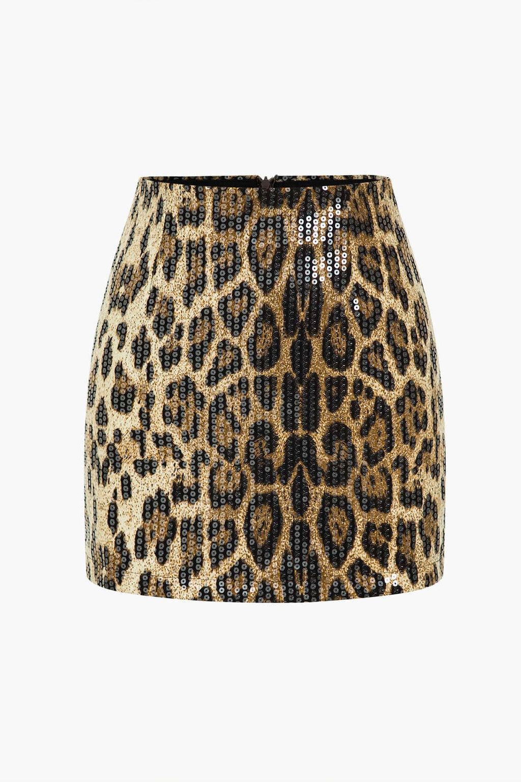 Lunaria | Glamoureuze Pailletten Minirok met opvallende Luipaardprint
