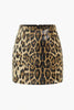 Lunaria | Glamoureuze Pailletten Minirok met opvallende Luipaardprint