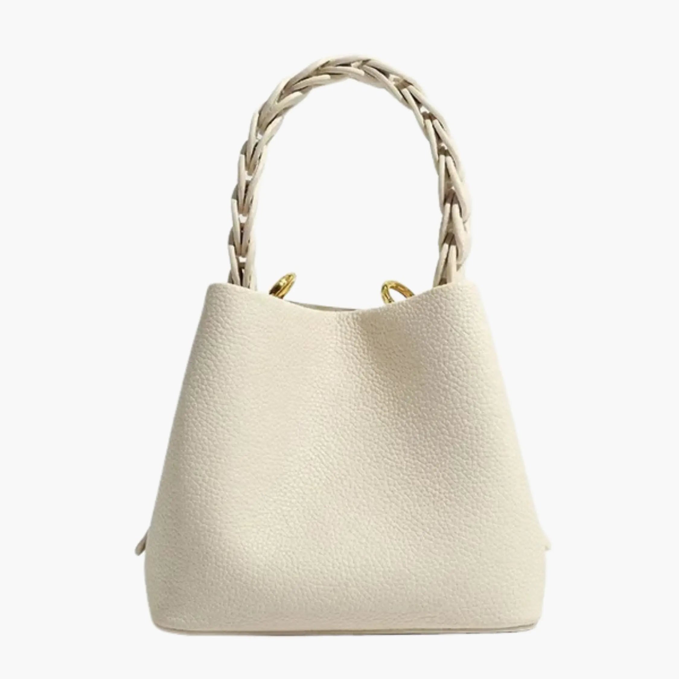 Yamina | Elegante gestructureerde handtas met gevlochten handvat
