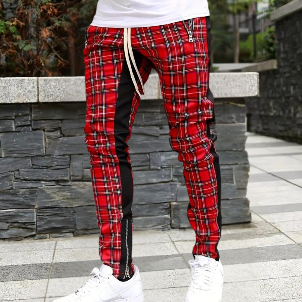 Raaf™ Heren Geruite Skinny Jogger
