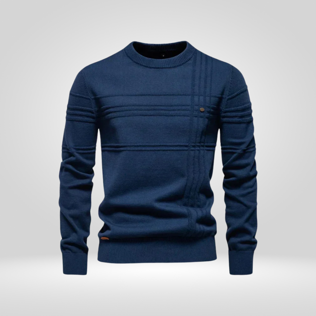 Heren Gebreide Pullover – Slim Fit Trui van Ademend Katoenmix