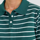 Gestreept Polo-Shirt in Donkergroen