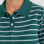 Gestreept Polo-Shirt in Donkergroen
