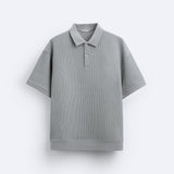Korte Mouwen Polo in Crèmewit – Minimalistisch en Comfortabel